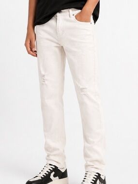 SHEIN Slim Straight Off-White Jeans